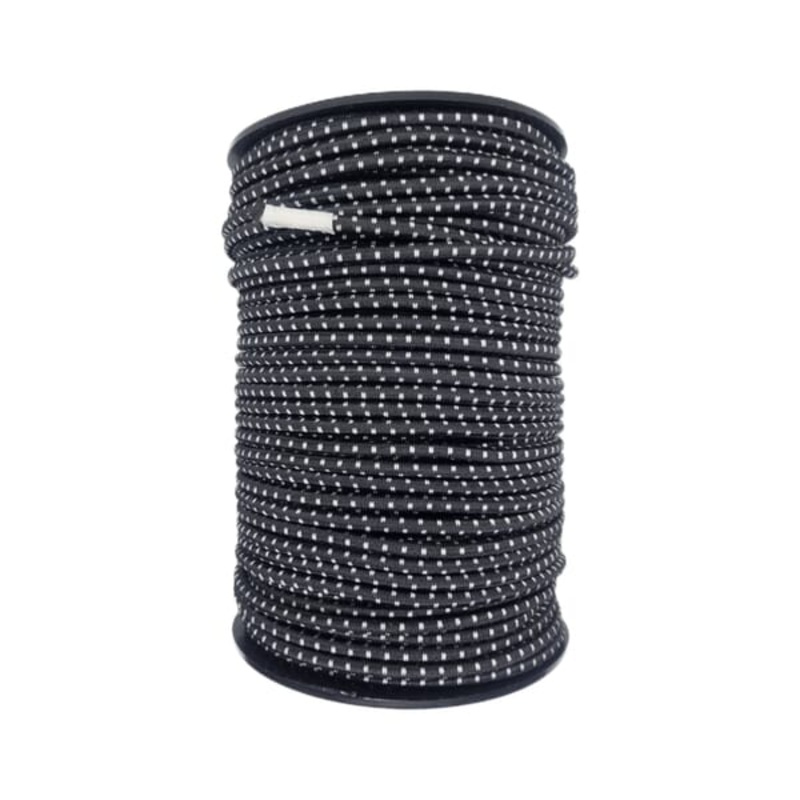 POTTING BUNGEE CORD 6.5MM X FULL 100MTR COIL – BLACK&WHITE 6.5mm 100MTR Black / White