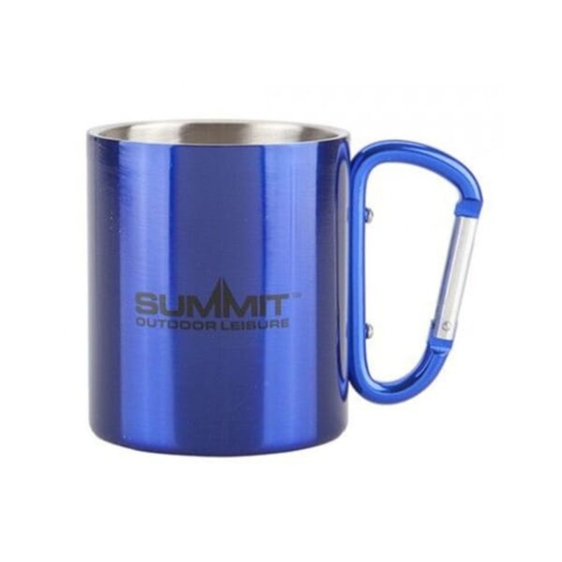 SUMMIT CARABINER HANDLE MUG – STAINLESS STEEL – 300ml 300ml Assorted – random colour will be sent