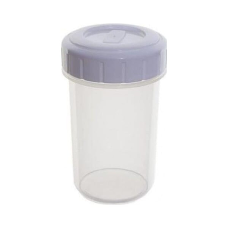 WHITEFURZE CLEAR BEAKER – WHITE SCREW TOP LID – MICROWAVE / DISHWASHER / FREEZER SAFE – 0.4L 400ml Clear with White Lid