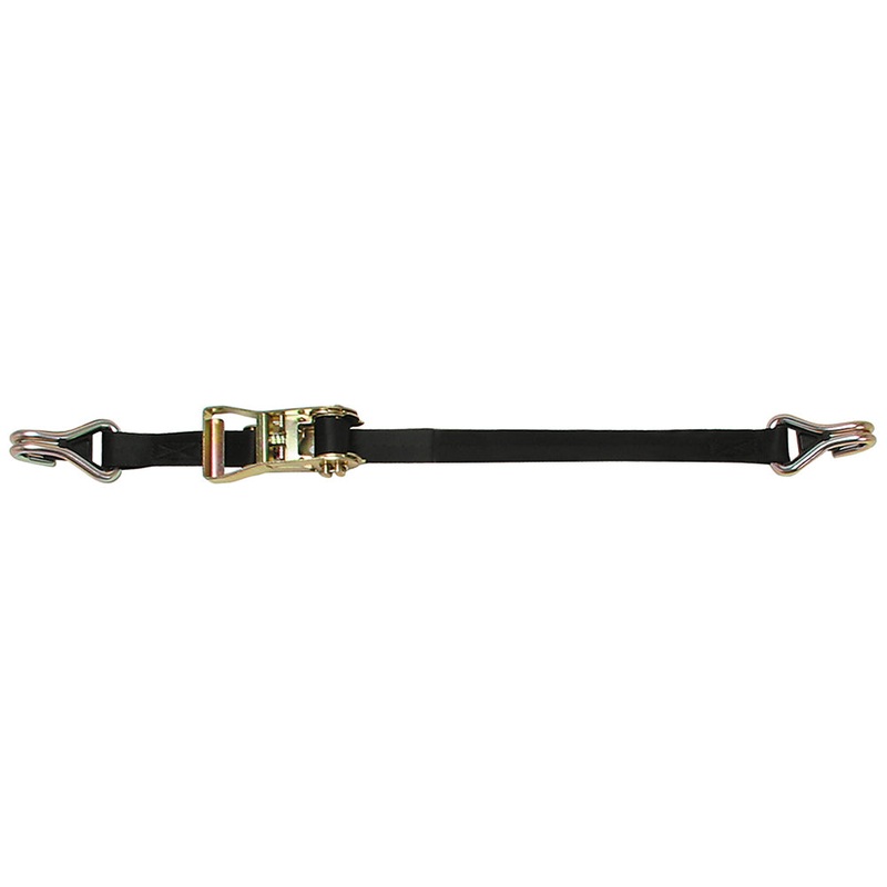 CargoBuckle Ratchet Strap Tie-Down w/Double J-Hooks  Keeper – 1″ x 12 [F14060]