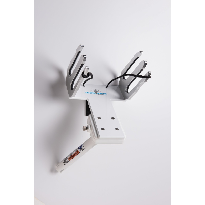 B2 Manta Rack – Wakeboard, Kiteboard, Water Ski Mount 15 Degree Rod Holder Black Powder Coat 1 x Surfboard & 1 x Wakeboard