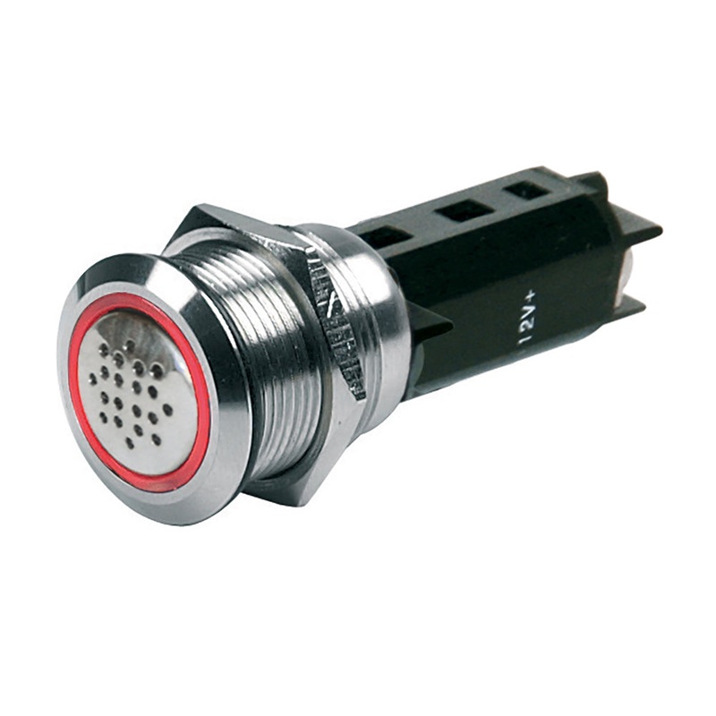 BEP 12V Buzzer w/Red LED Warning Light – Stainless Steel [80-511-0009-00]
