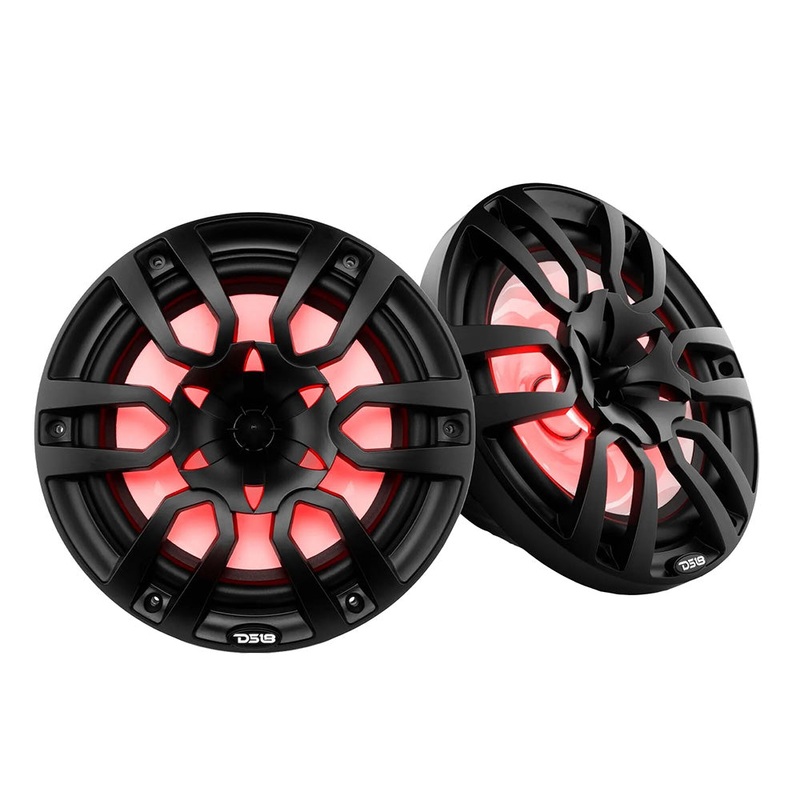 DS18 HYDRO 10″ 2-Way Marine Speakers w/Bullet Tweeters  Integrated RGB LED Lights – Black [NXL-10/BK]