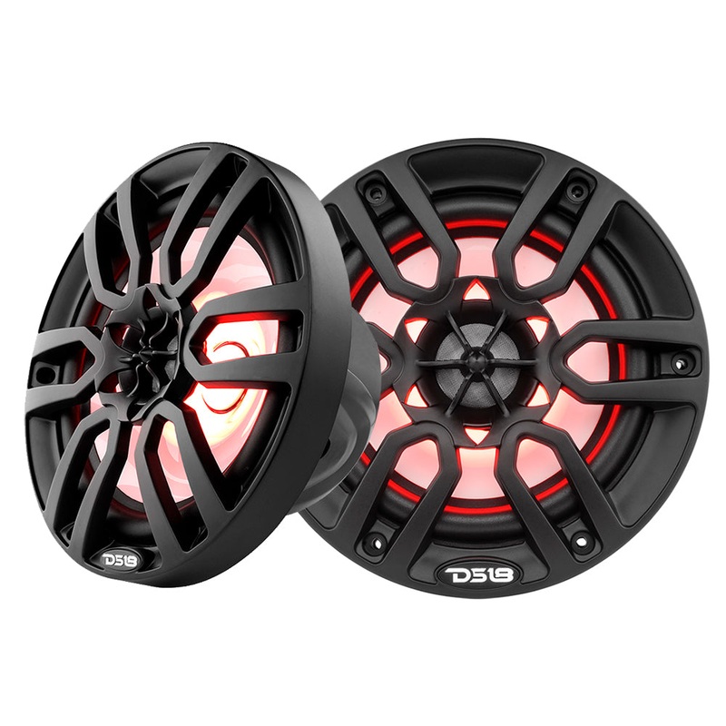 DS18 HYDRO 6.5″ 2-Way Marine Speakers w/RBG LED Lights 300W – Matte Black [NXL-6BK]