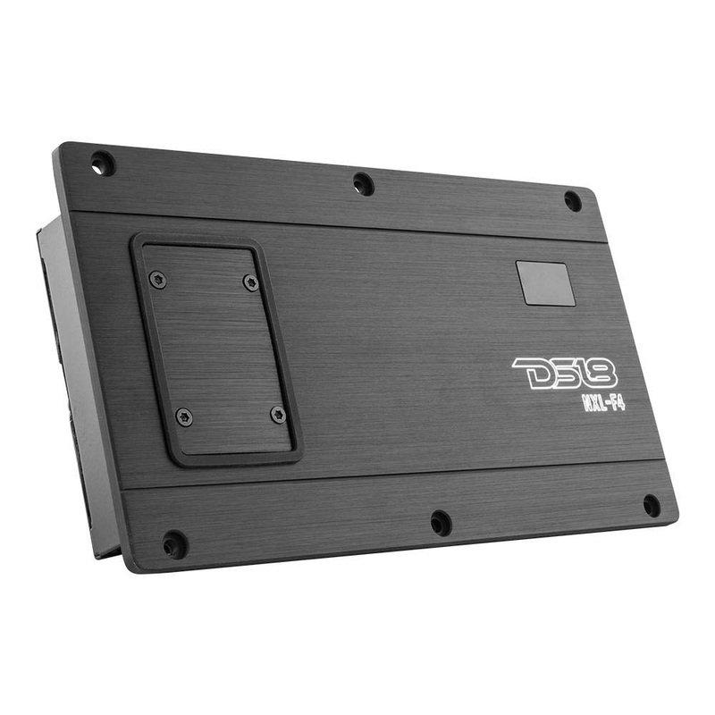 DS18 HYDRO Flush Mount Full Range Digital Marine 4-Channel AMP w/Voltmeter – 1200W [NXL-F4]