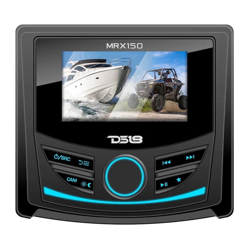 DS18 MRX150 2 Zone Marine  Powersports Head Unit w/3″ Color TFT Display  Bluetooth – 4 x 40W [MRX150]