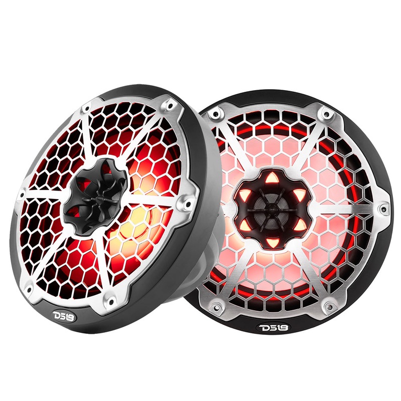 DS18 New Edition HYDRO 8″ 2-Way Marine Speakers w/RGB LED Lighting 375W – Black [NXL-8M/BK]