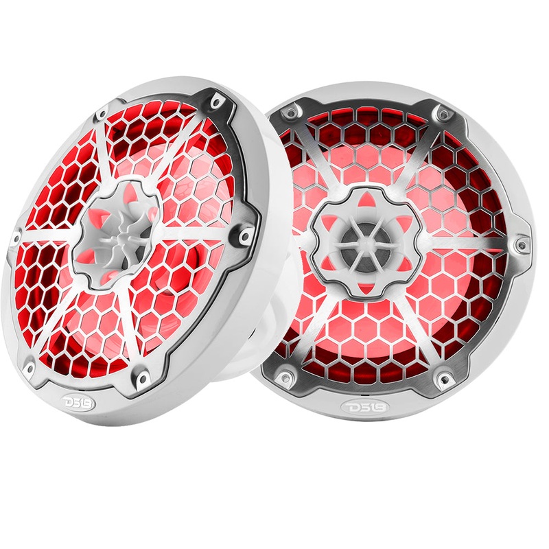DS18 New Edition HYDRO 8″ 2-Way Marine Speakers w/RGB LED Lighting 375W – White [NXL-8M/WH]