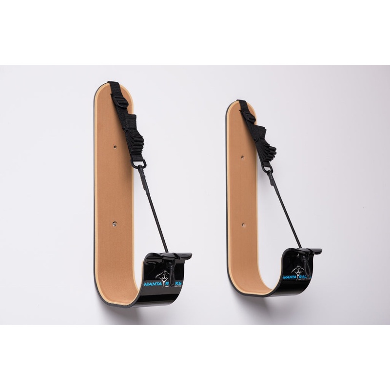 S1 Manta Wall Rack – SUP Board or Surfboard Mount Back Powder Coat w/ Teak EVA Pad