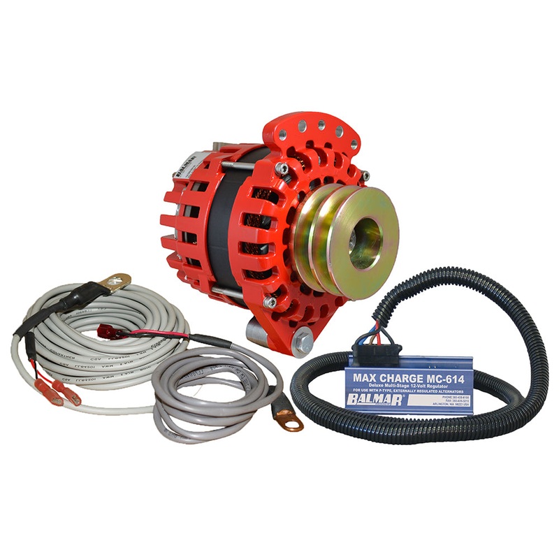 Balmar Alternator 1-2″ Single Foot Dual V Pulley Regulator  Temp Sensor – 170A Kit – 12V [XT-SF-170-DV-KIT]