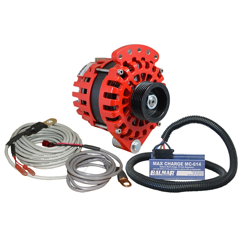 Balmar Alternator 1-2″ Single Foot K6 Serpentine Pulley Regulator  Temp Sensor – 170A Kit – 12V [XT-SF-170-K6-KIT]