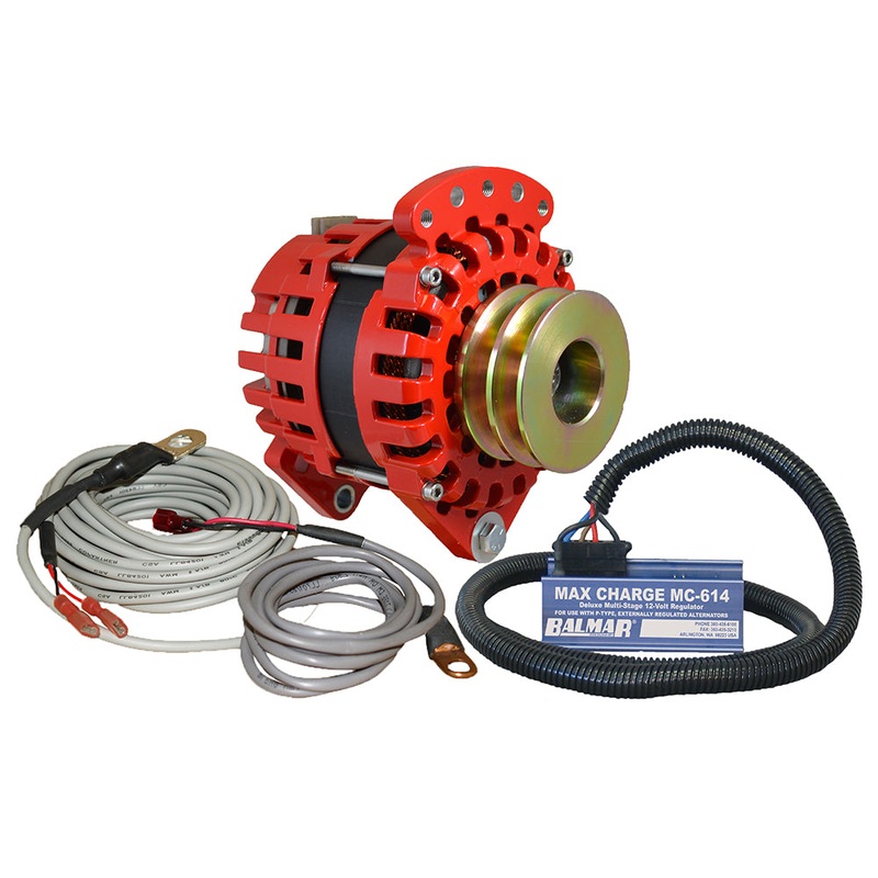 Balmar Alternator 3.15″ Dual Foot Saddle Dual V Pulley Regulator  Temp Sensor – 170A Kit – 12V [XT-DF-170-DV-KIT]