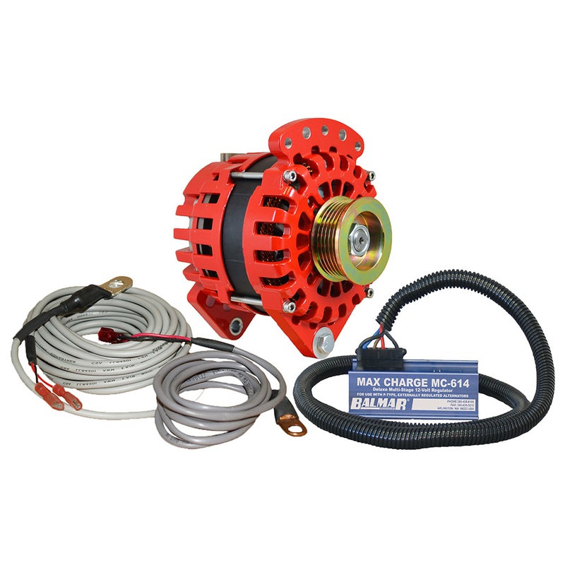 Balmar Alternator 3.15″ Dual Foot Saddle K6 Serpentine Pulley Regulator  Temp Sensor – 170A Kit – 12V [XT-DF-170-K6-KIT]