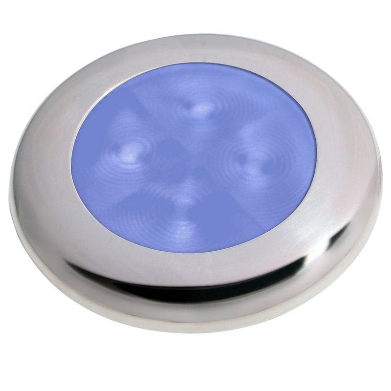 Hella Marine Polished Stainless Steel Rim LED Courtesy Lamp – Blue [980503221]