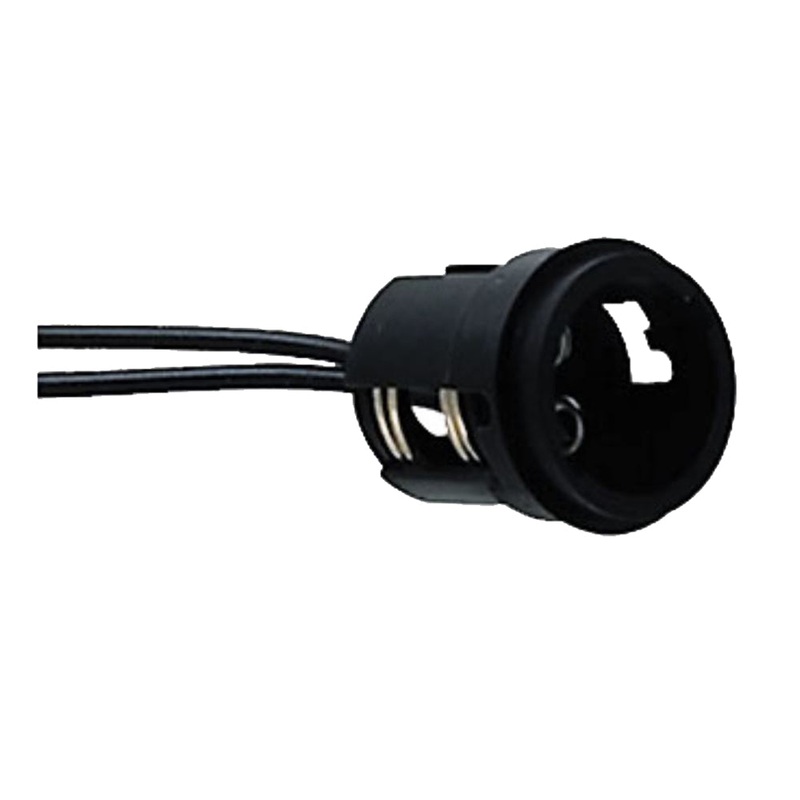 Perko Double Contact Bayonet Socket – Black Polymer w/10″ Pigtail [0024DP1]
