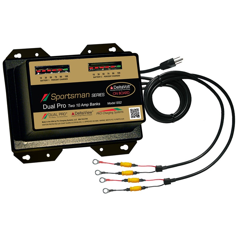 Dual Pro Sportsman Series Battery Charger – 20A – 2-10A-Banks – 12V/24V [SS2]