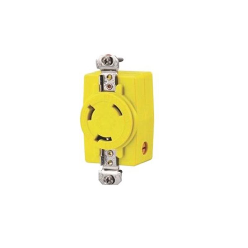 Hubbell Yellow Electric Fishing Reel 30A 28VDC Receptacle white
