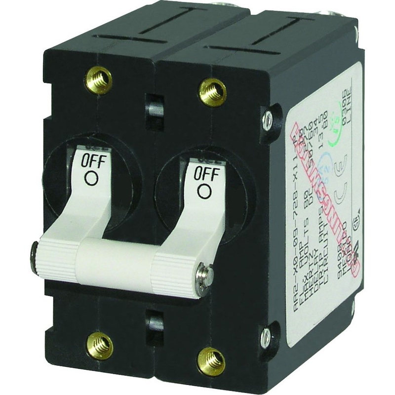 Blue Sea 7233 A-Series Double Pole Toggle – 10AMP – White [7233]