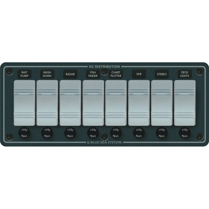 Blue Sea 8261 Waterproof Panel 8 Position – Slate Grey [8261]