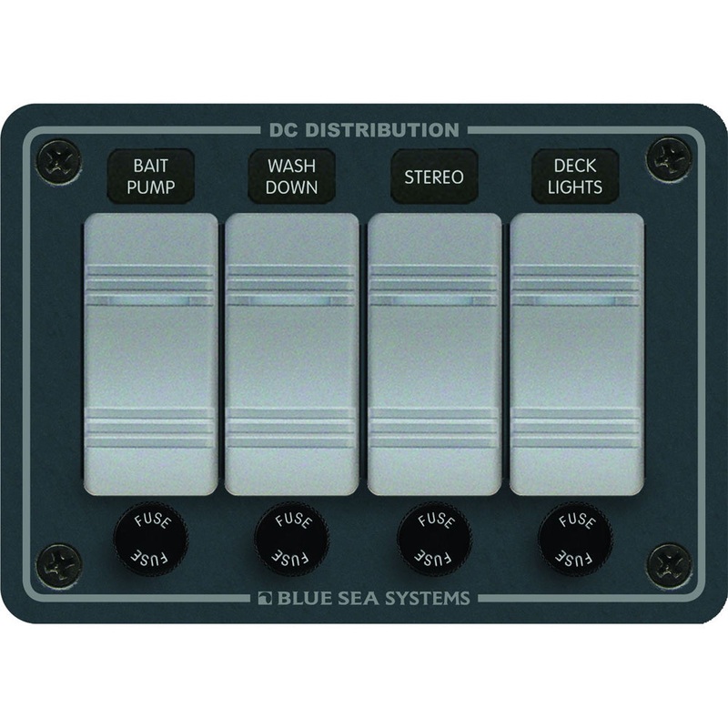 Blue Sea 8262 Waterproof Panel 4 Position – Slate Grey [8262]