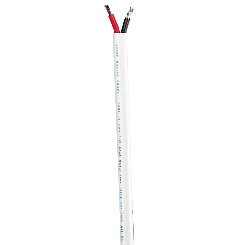 Ancor Standard Duplex Cable – Flat 6/2 – 2x13mm – Red/Black – 100′ [120710]