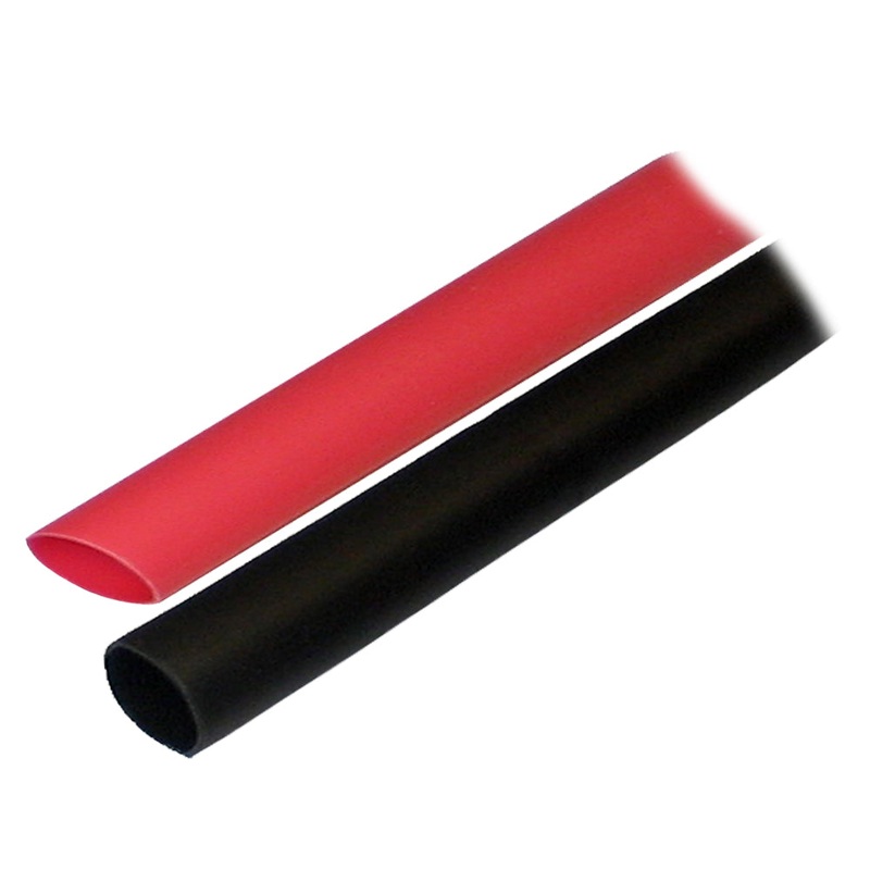 Ancor Adhesive Lined Heat Shrink Tubing (ALT) – 1/2″ x 3″ – 2-Pack – Black/Red [305602]