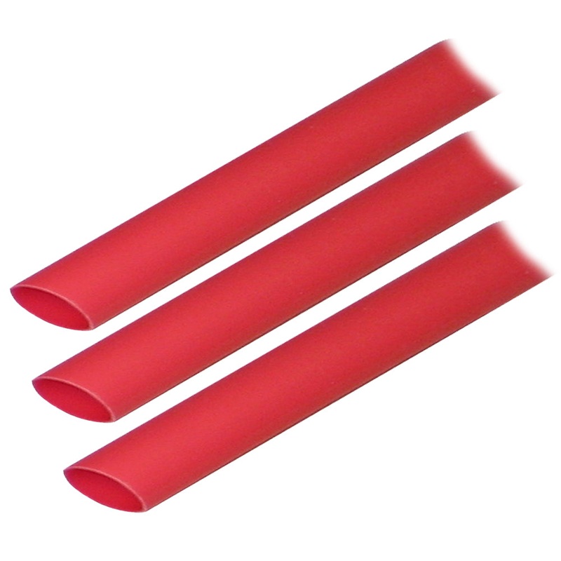 Ancor Adhesive Lined Heat Shrink Tubing (ALT) – 1/2″ x 3″ – 3-Pack – Red [305603]