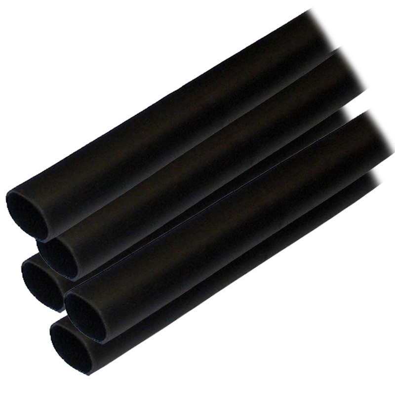 Ancor Adhesive Lined Heat Shrink Tubing (ALT) – 1/2″ x 6″ – 5-Pack – Black [305106]