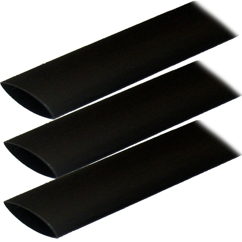 Ancor Adhesive Lined Heat Shrink Tubing (ALT) – 1″ x 12″ – 3-Pack – Black [307124]