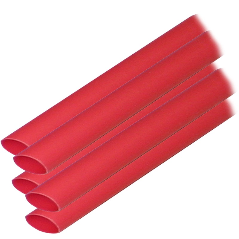 Ancor Adhesive Lined Heat Shrink Tubing (ALT) – 3/8″ x 12″ – 5-Pack – Red [304624]