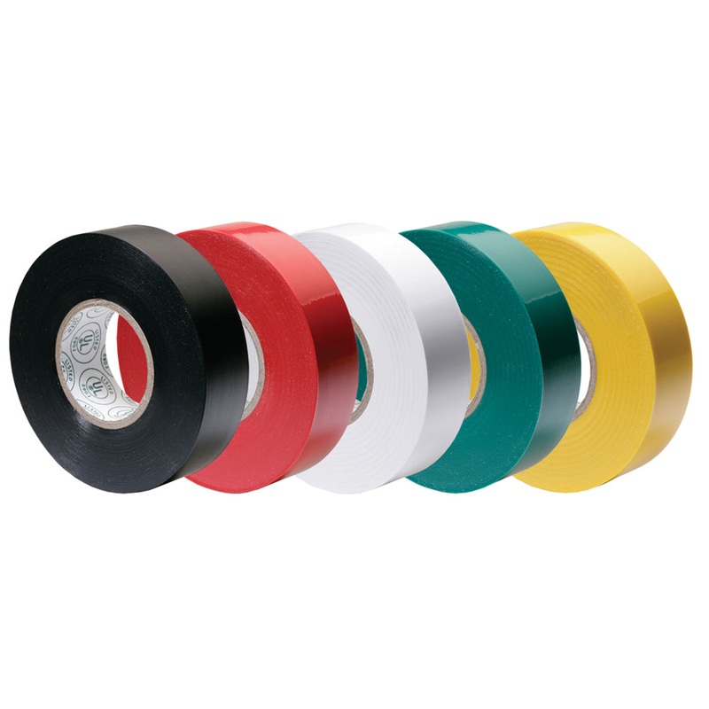 Ancor Premium Assorted Electrical Tape – 1/2″ x 20′ – Black / Red / White / Green / Yellow [339066]