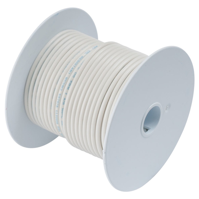 Ancor White 16 AWG Tinned Copper Wire – 100′ [102910]
