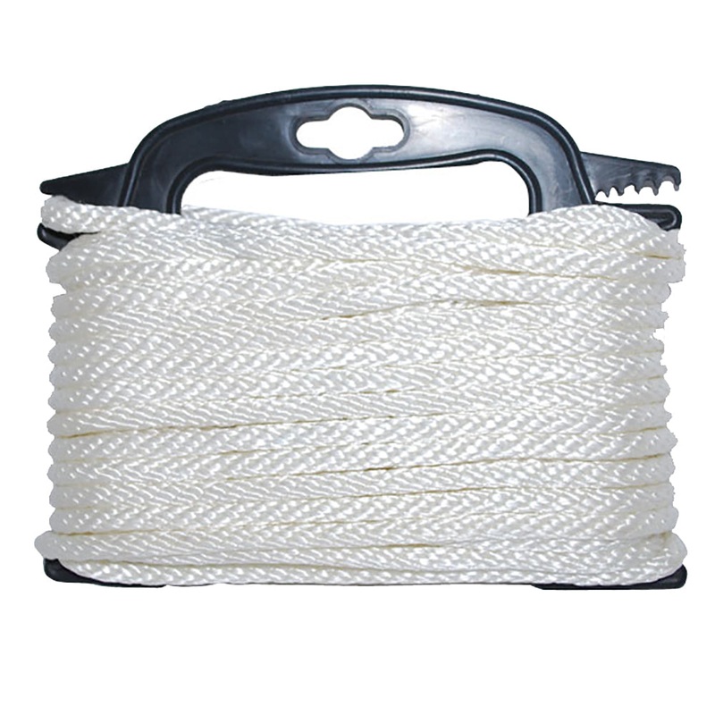 Attwood Braided Nylon Rope – 3/16″ x 100′ – White [117553-7]