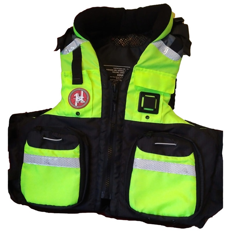 First Watch AV-800 Four Pocket Flotation Vest – Hi-Vis Yellow – Large to XL [AV-800-HV-L/XL]