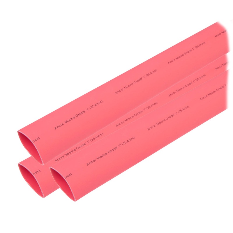 Ancor Heat Shrink Tubing 1″ x 3″ – Red – 3 Pieces [307603]