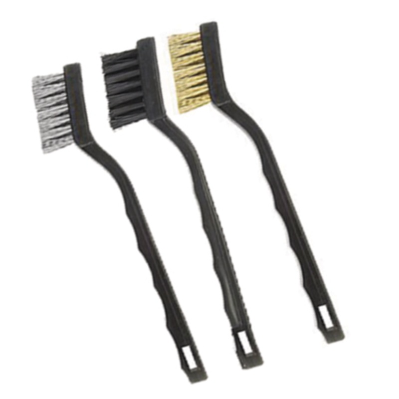 Hyde Mini Wire Brush 3pk Brass