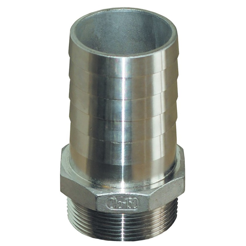 GROCO 1-1/2″” NPT x 1-1/2″ ID Stainless Steel Pipe to Hose Straight Fitting [PTH-1500-S]
