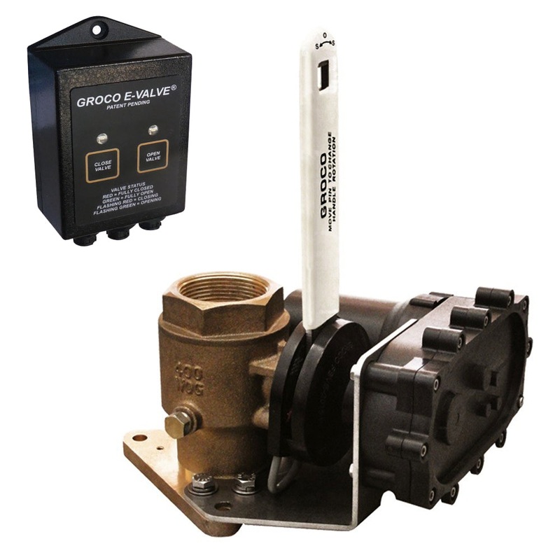 GROCO 1-1/4″ Bronze Electric Flanged Seacock – 12V [FBVE-1250 12V]