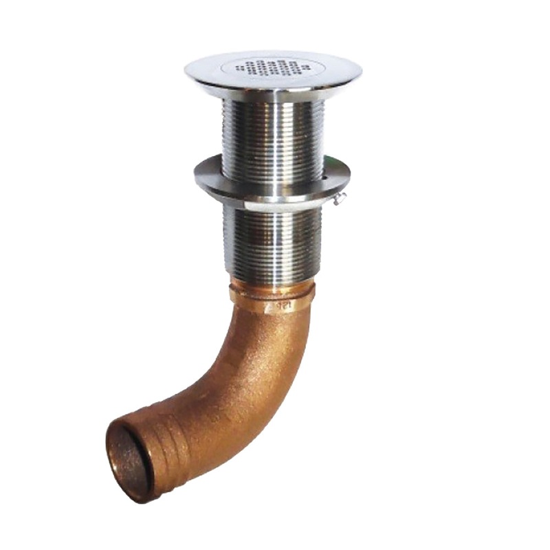 GROCO 1-1/4″ Hose Barb Stainless 90 Degree Deck Drain [SCUS-1290]