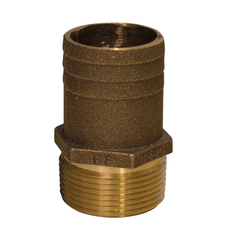 GROCO 1-1/4″ NPT x 1-1/2″ Bronze Full Flow Pipe to Hose Straight Fitting [FF-1250]