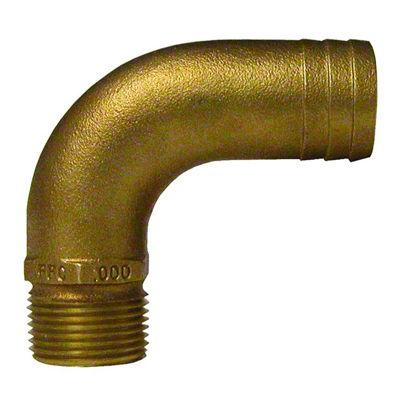 GROCO 1-1/4″ NPT x 1-1/2″ ID Bronze Full Flow 90 Elbow Pipe to Hose Fitting [FFC-1250]