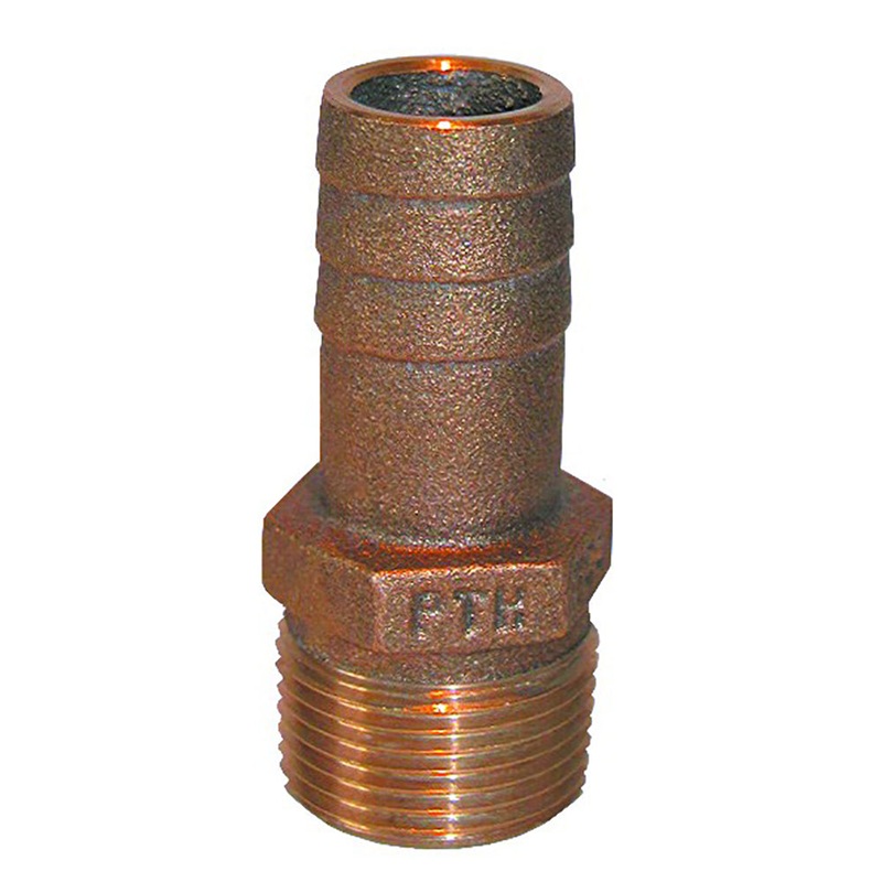 GROCO 1-1/4″ NPT x 1-1/4″ ID Bronze Pipe to Hose Straight Fitting [PTH-1250]