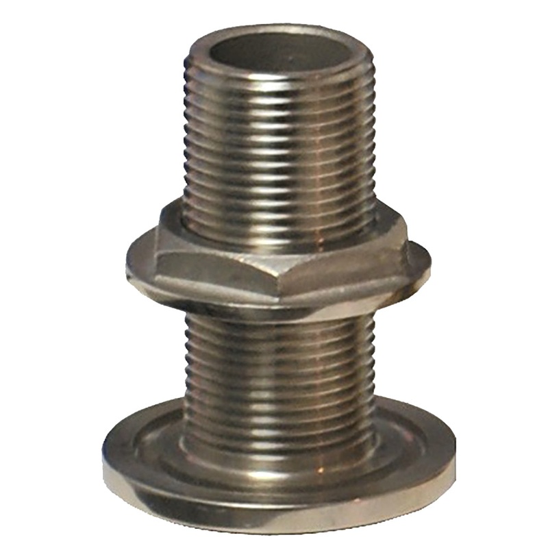 GROCO 2″ NPS NPT Combo Stainless Steel Thru-Hull Fitting w/Nut [TH-2000-WS]