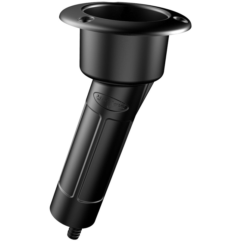 Mate Series Plastic 15 Rod  Cup Holder – Drain – Round Top – Black [P1015DB]