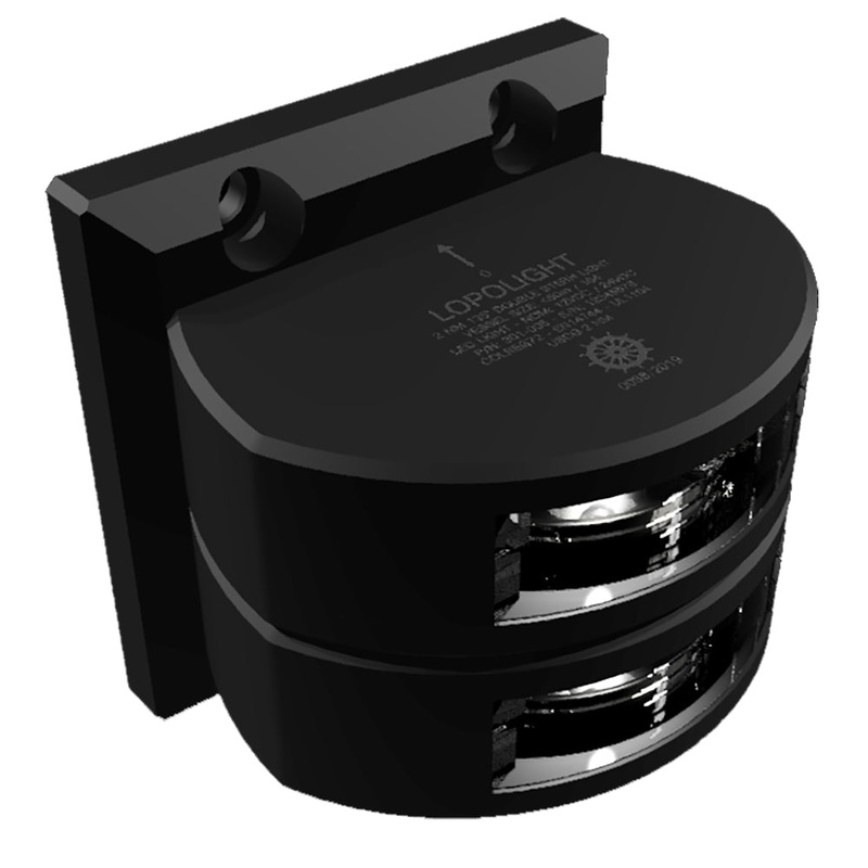 Lopolight Series 301-006 – Double Stacked Stern Light – 2NM – Vertical Mount – White – Black Housing [301-006ST-B]