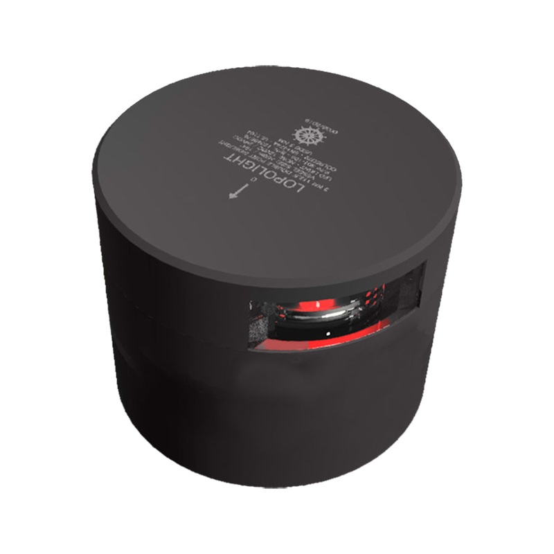 Lopolight Series 301-109 – Navigation Light – 3NM – Horizontal Mount – Red – Black Housing [301-109-B]