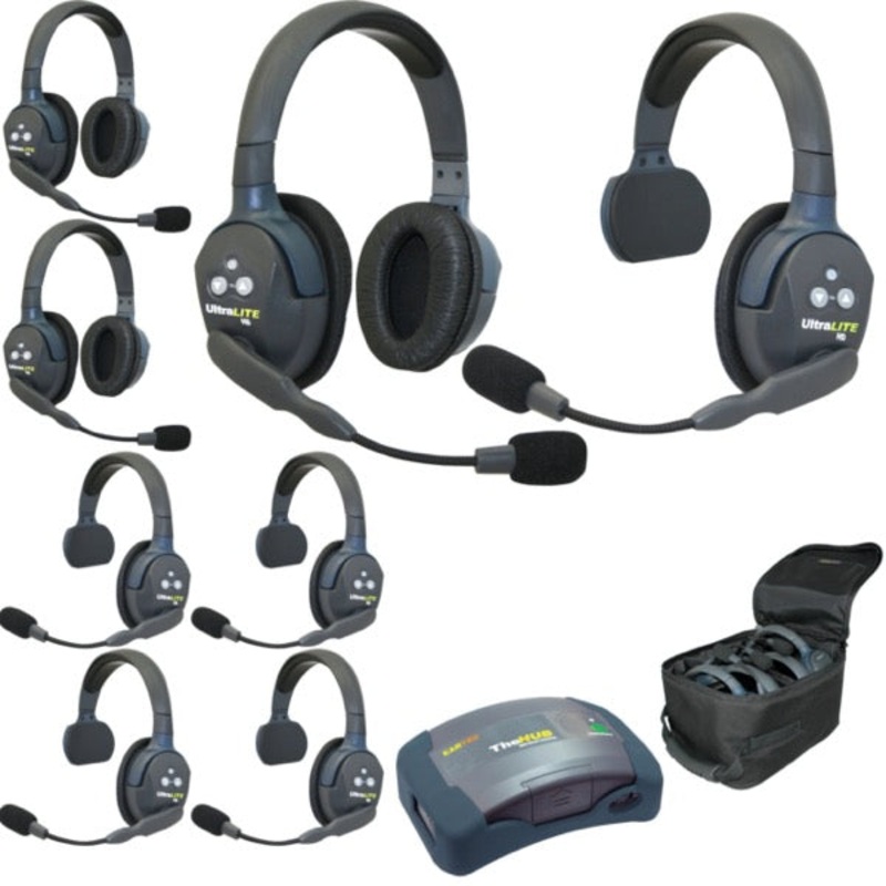 Eartec Wireless UltraLITE Headsets – HUB System 3 person