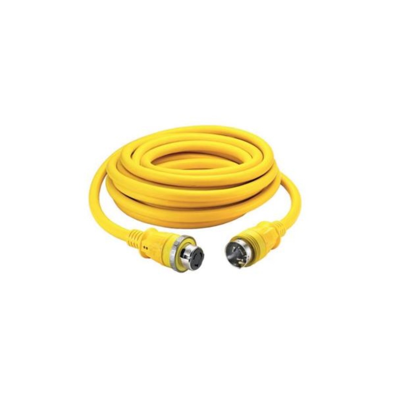 Hubbell 30 Amp 125V 50′ Shore Power Cord white