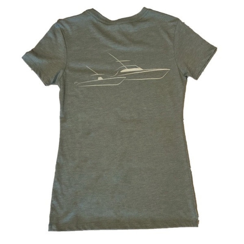 Sportfish Outfitters Women’s Military Green Boats Shirt S Military Green