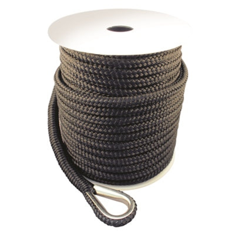 Double Braid Anchor Line 3/8″ x 100′ Black